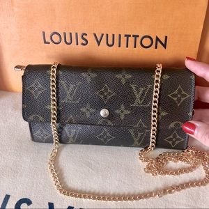 Louis Vuitton Monogram Long Wallet with Chain Vint